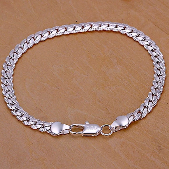 Sterling Silver Herringbone Necklace Bracelet Set - Picture 6 of 6